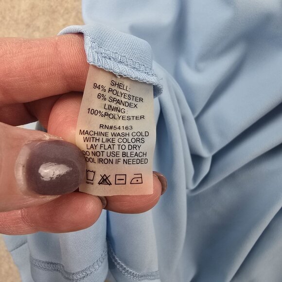 Calvin Klein Womens Blue Ruffle Sleeve Dress 20W Polyester - Picture 5 of 7